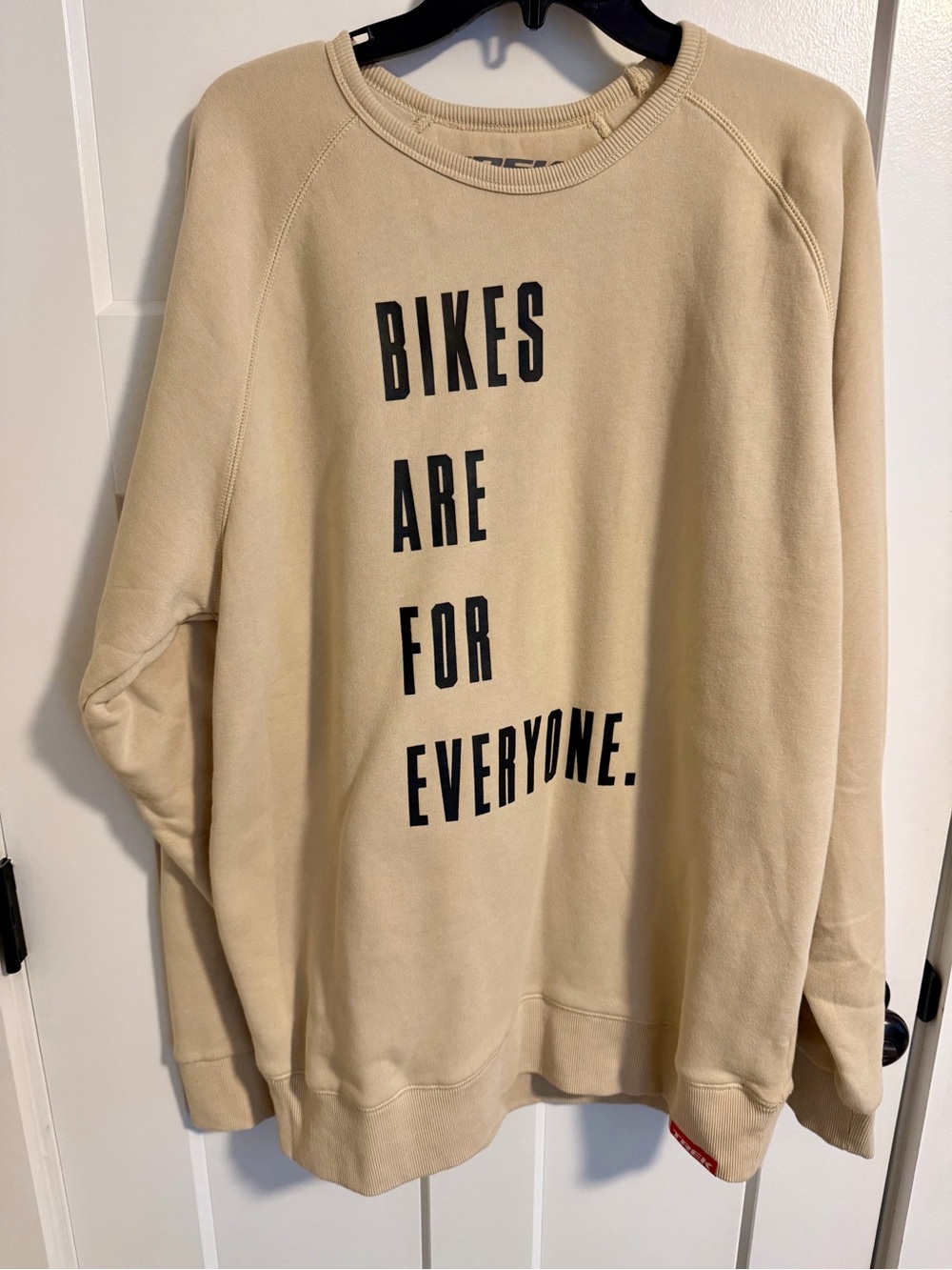 Trek Men’s size XXL  Cream Crewneck Sweatshirt - "Bikes Are For Everyone"